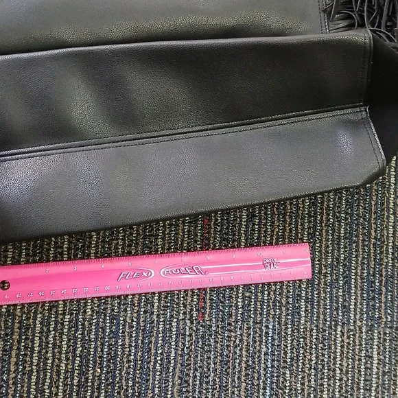New Victoria Secret black leather fringe tote bag - Picture 6 of 10